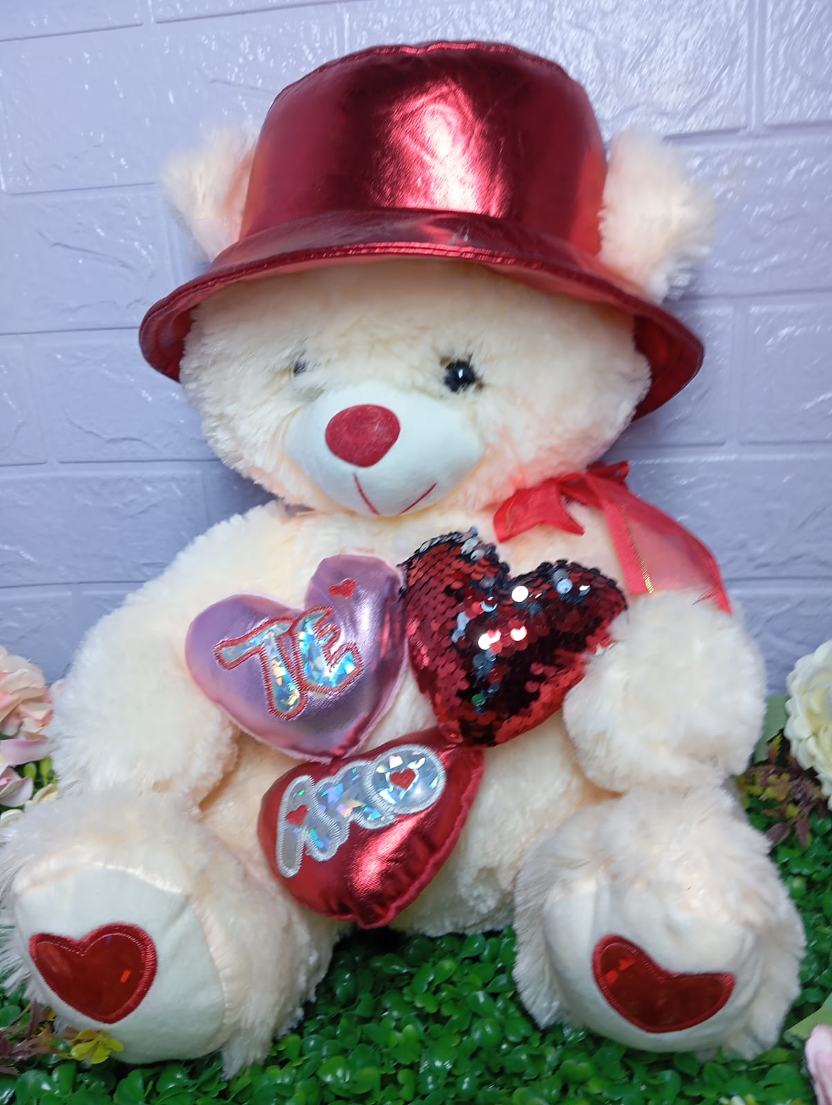 OSA TRES CORAZONES ROJO