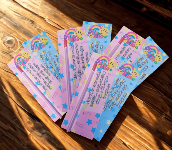 Tarjeta personalizada con mensaje + Lápiz kawaii