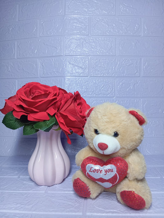 MINI BOX DE ROSAS & PELUCHE MUSICAL