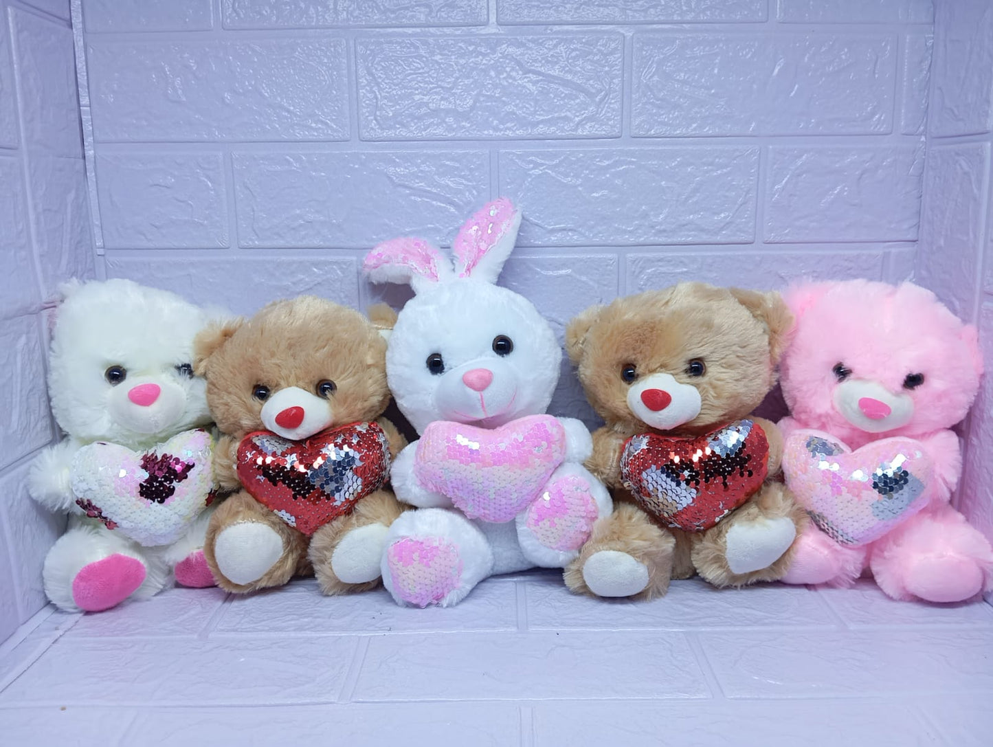 OSO CON CORAZON DE LENTEJUELAS