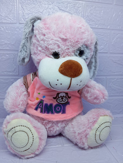 PERRO CON POLO ROSADO