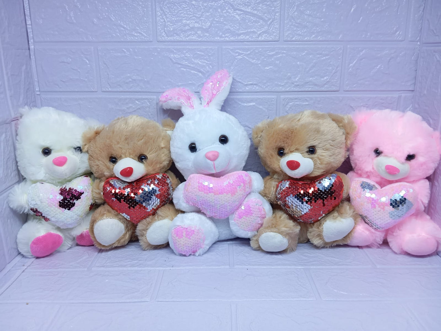 OSO CON CORAZON DE LENTEJUELAS