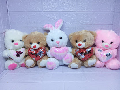 OSO CON CORAZON DE LENTEJUELAS